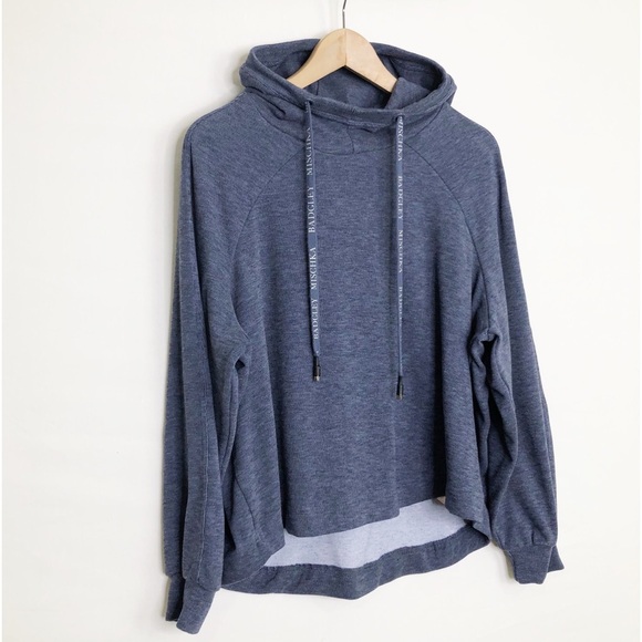Badgley Mischka Blue drawstring, hooded sweatshirt - Picture 3 of 9